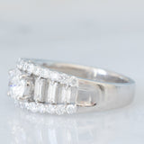 Anello a fascia in platino con diamanti (1.33ctw), anni ‘80