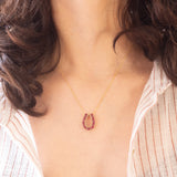 Vintage-Halskette aus 9-karätigem Gelbgold mit Hufeisen-Anhänger aus 9-karätigem Gelbgold und synthetischen Rubinen (ca. 1 Karat), 90er Jahre