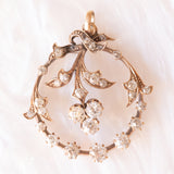 Antique 18K yellow gold pendant with old European cut diamonds (1ctw approx.), early 900s