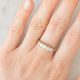 Antique 14K yellow gold ring with brilliant cut diamonds (0.54ctw approx.), 30s