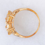 Anello vintage in oro giallo 9K con sfeni (1.52ctw)