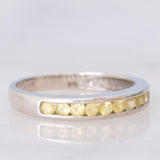 Riviera vintage in oro bianco 9K con zaffiri gialli sintetici (0.54ctw)