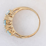 Veretta vintage in oro giallo 9K con acquamarine (0.97ctw)