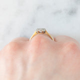 Anello antico in oro giallo 18K e platino con diamanti (0.09ctw ca.), anni ‘10/‘20