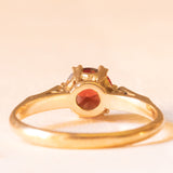 Solitario vintage in oro giallo 9K con granato (1ct ca.), anni ‘50