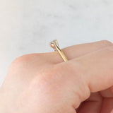 Solitario vintage in oro giallo 9K con diamante salt and pepper di taglio brillante (0.25ct ca.)