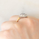 Anello vintage in oro giallo e bianco 9K con tanzaniti (0.25ctw ca.) e diamanti, anni ‘90