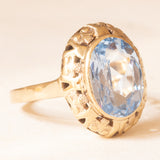 Vintage-Cocktailring aus 8-karätigem Gelbgold mit synthetischem blauen Spinell (ca. 3.50 ct), 60er/70er Jahre