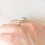 Anello vintage in oro bianco 9K con diamanti (0.15ctw ca.)