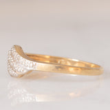 Anello vintage in oro giallo e bianco 9K con diamanti