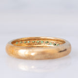 Veretta vintage in oro giallo 9K con tsavoriti (0.15ctw ca.), anni ‘80