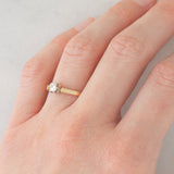Solitario antico in oro giallo 18K con diamante di taglio vecchia miniera (0.22ct ca.), anni ‘20/‘30