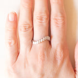 Vintage 14K white gold ring with baguette cut diamonds (0.75ctw approx.), 80s/90s