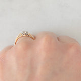 Solitario antico in oro giallo 18K con diamante di taglio vecchia miniera (0.22ct ca.), anni ‘20/‘30