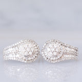 Orecchini vintage in oro bianco 14K con diamanti (0.90ctw ca.), anni ‘80