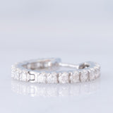 Orecchini a cerchio vintage in platino con diamanti di taglio brillante (1ctw)