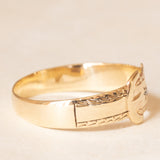 Vintage-Gürtelschnallenring aus 9-karätigem Gelbgold mit Diamant, 1993