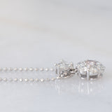 Cogli questa rosa - Collana vintage in platino con diamante rosa e diamanti bianchi