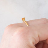 Solitario vintage in oro giallo 9K con spessartite (0.27ct ca.)