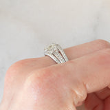 Anello a fascia vintage in platino con diamanti per un totale di 1.25ct (centrale di taglio princess 0.78ct), anni ‘80