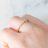 Vintage Solitärring aus 14-karätigem Gelbgold mit Diamant im alten europäischen Schliff (ca. 0.16 ct), 50er Jahre