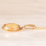 Vintage-Halskette mit Kette aus 9-karätigem Gelbgold und Anhänger aus 9-karätigem Gelbgold mit Citrin-Quarz (ca. 1.60 ct), Jahr 1972