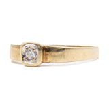 Anello vintage in oro giallo 14k con diamante (0,06ct)