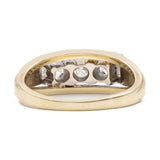 Anello vintage trilogy in oro giallo 14k con diamanti (1ct in totale), anni '70