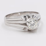 Vintage-Solitärring aus 18 Karat Weißgold mit 1 Karat Diamant, 60er Jahre