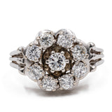 Vintage-Ring aus 14 Karat Weißgold mit einem Gesamtdiamant von 1 Karat, 60er Jahre