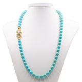 Vintage Susta-Türkis-Kugelkette aus 18 Karat Gelbgold und Diamanten (0,28 ct), 70er Jahre