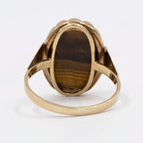 Vintage 9 Karat Gelbgold Tigerauge Ring, 70er Jahre