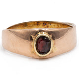 Vintage-Granatring aus 9-karätigem Gelbgold, 50er Jahre