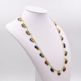 VINTAGE NECKLACE IN 18K YELLOW GOLD WITH COLORED ENAMEL, 70'S