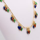 VINTAGE-HALSKETTE AUS 18K GELBGOLD MIT FARBIGER EMAILLE, 70ER JAHRE