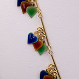VINTAGE-HALSKETTE AUS 18K GELBGOLD MIT FARBIGER EMAILLE, 70ER JAHRE