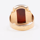 Vintage-Ring aus 18 Karat Gelbgold mit graviertem Karneol, 40er/50er Jahre