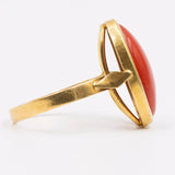 Vintage-Ring aus 18-karätigem Gold mit roter Koralle, 60er Jahre