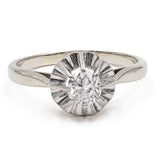 Vintage-Solitärring aus 18 Karat Weißgold mit einem Diamanten (0.46 ct), 60er Jahre