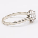 Vintage-Solitärring aus 18 Karat Weißgold mit einem Diamanten (0.46 ct), 60er Jahre