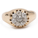 Ring aus 14-karätigem Gelbgold mit Diamanten im Altschliff (0.75 ctw), 40er Jahre