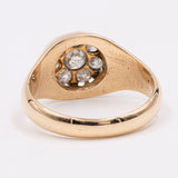 Ring aus 14-karätigem Gelbgold mit Diamanten im Altschliff (0.75 ctw), 40er Jahre