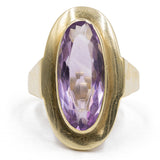 Vintage-Ring aus 14 Karat Gelbgold mit Amethyst (6 Karat), 60er/70er Jahre