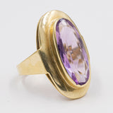 Vintage-Ring aus 14 Karat Gelbgold mit Amethyst (6 Karat), 60er/70er Jahre
