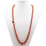 Vintage-Halskette aus roter Koralle mit Susta aus 18 Karat Gelbgold, 70er/80er Jahre