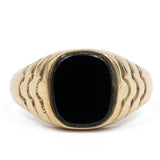 Vintage-Onyx-Ring aus 8-karätigem Gelbgold, 50er Jahre