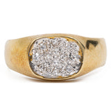 Vintage-Ring aus 14-karätigem Gelbgold und Diamant (0.20 ctw), 70er Jahre