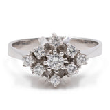 Vintage-Ring aus 18-karätigem Weißgold mit Diamanten im Brillantschliff (0,34 ctw), 60er/70er Jahre