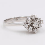 Vintage-Ring aus 18-karätigem Weißgold mit Diamanten im Brillantschliff (0,34 ctw), 60er/70er Jahre