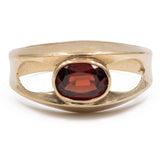 Vintage-Granatring aus 14-karätigem Gelbgold, 70er Jahre